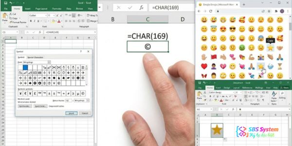 Cách chèn icon và kí tự đặc biệt trong Excel